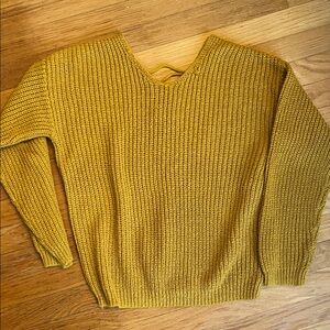 Forever 21 Mustard V-Neck Sweater